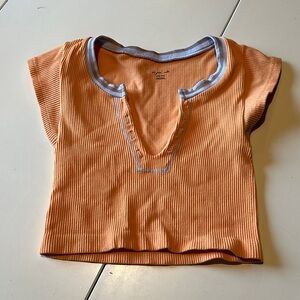 Urban Outfitters Orange and Blue Short Sleeve Tee